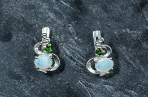 Fire Opal Earrings - Opal Statement Earrings - Boho Opal Earrings