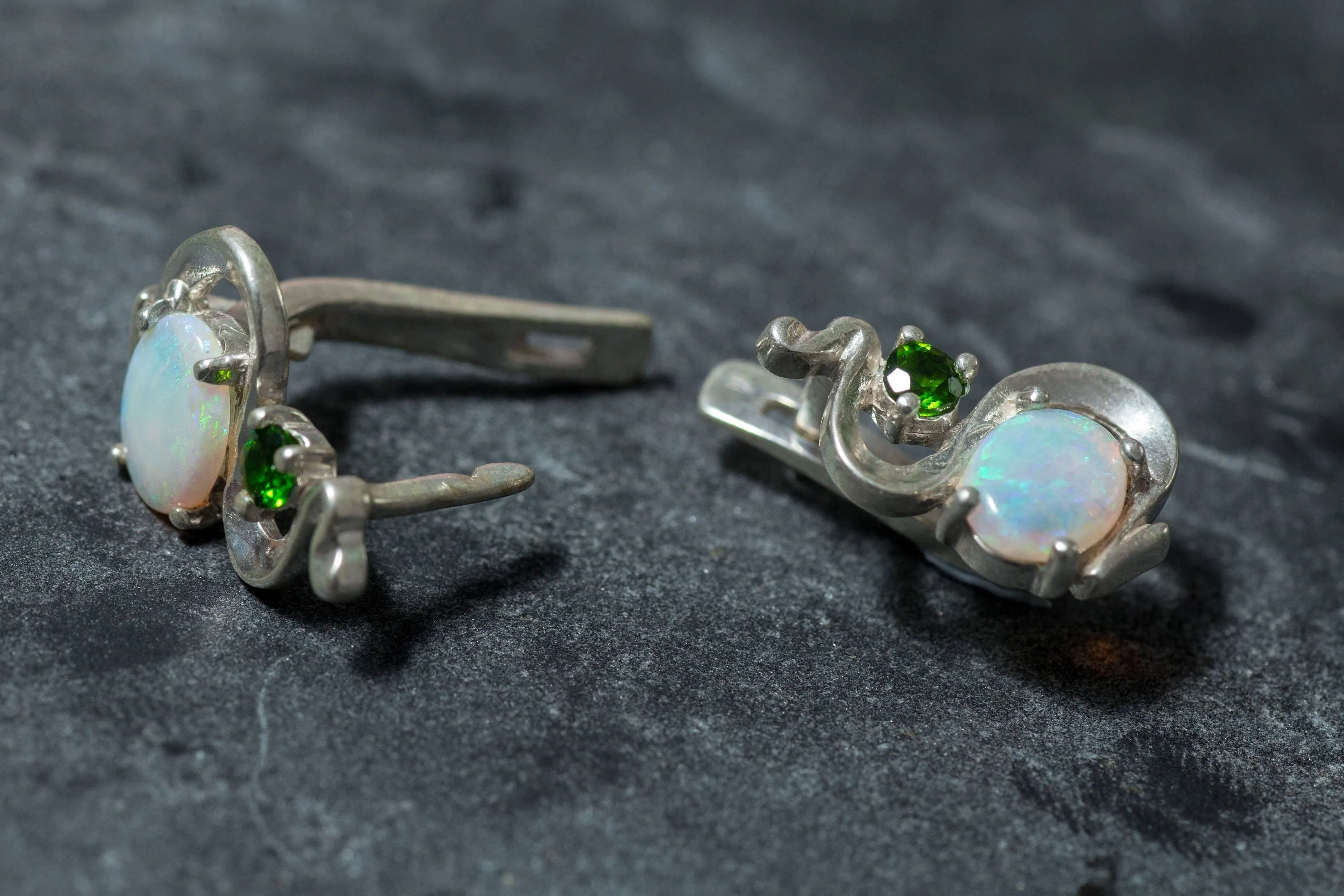 Fire Opal Earrings - Opal Statement Earrings - Boho Opal Earrings