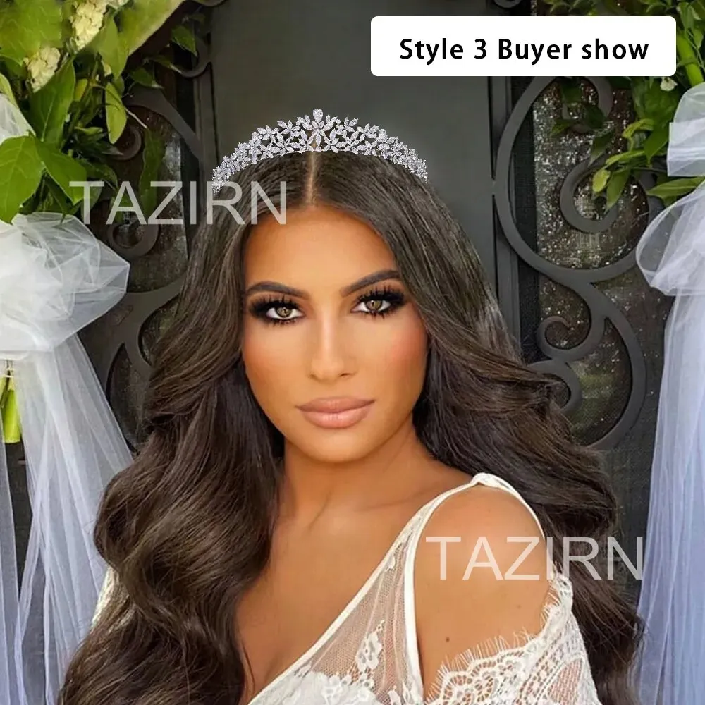 Floral CZ Bridal Crown - Wedding & Party Tiara