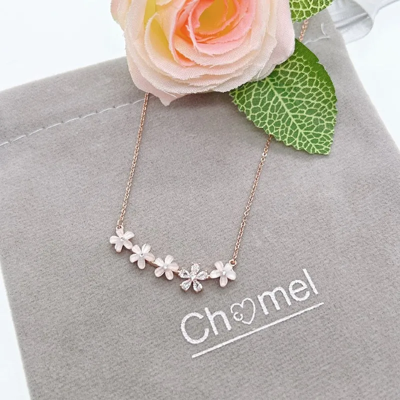 Flower Cubic Zirconia Necklace