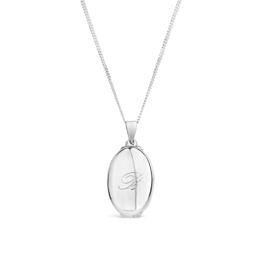 Four Photo Oval Butterfly Locket | Silver