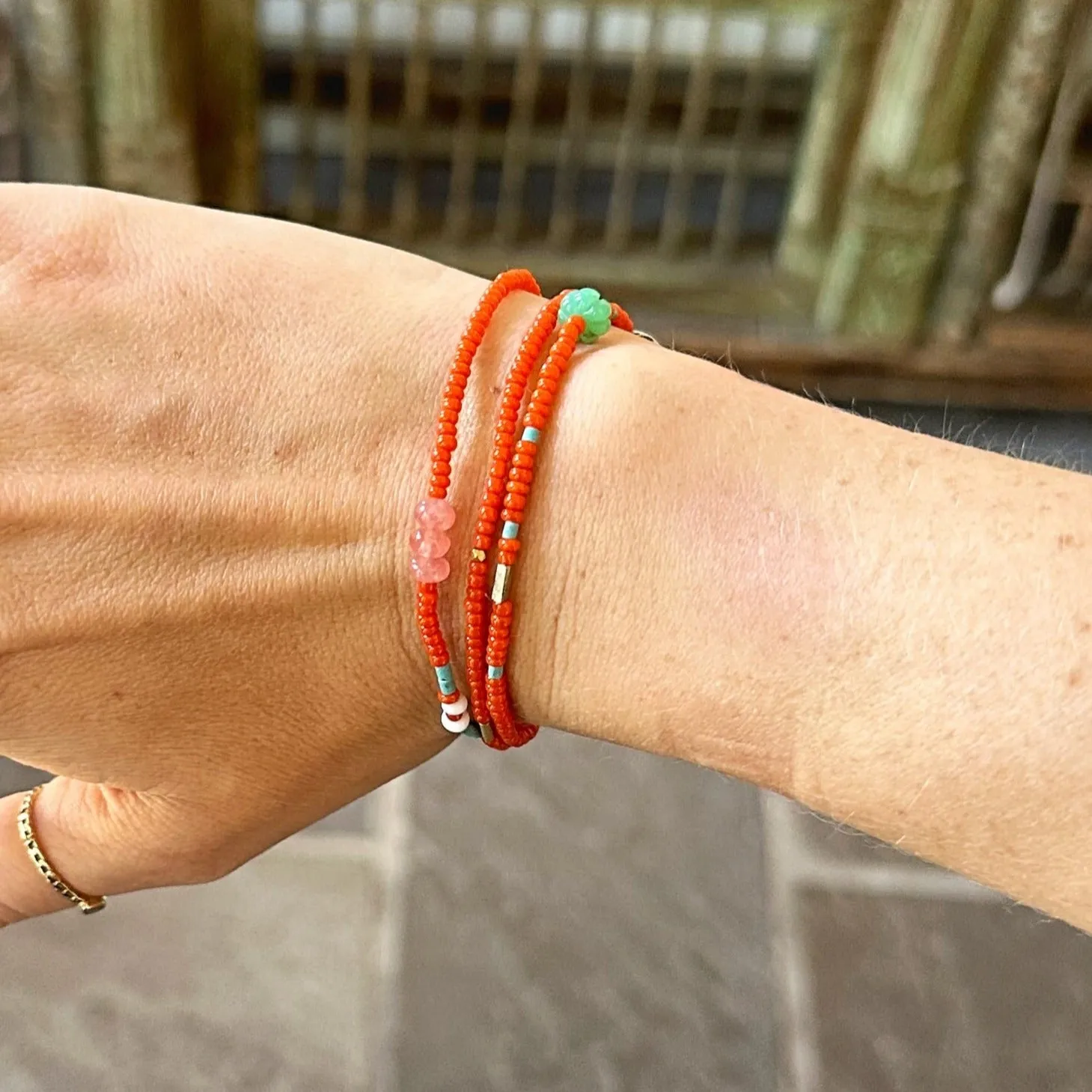 Gemstone Mix & Gold Bead Bracelet