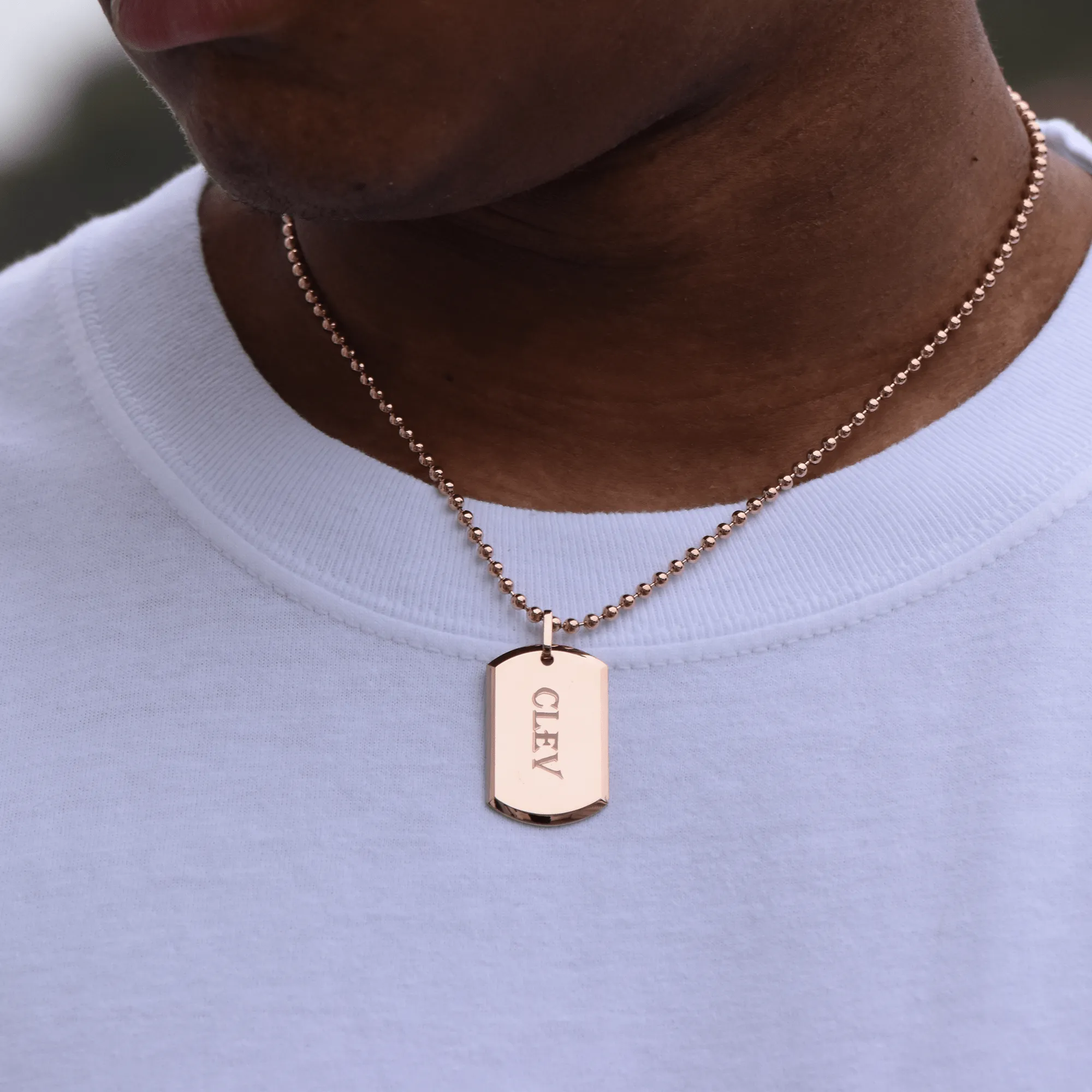 Gold Dog Tag - 18-Karat Amber Hue Gold Dog Tag (Customizable)