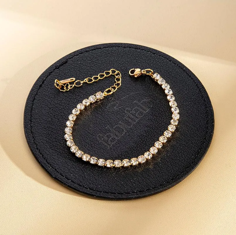 Gold Plated Zircon Bracelet | Bracelet Gold Bracelet | Zircon Bracelet | Diamond Like Bracelet | Stainless Bracelet
