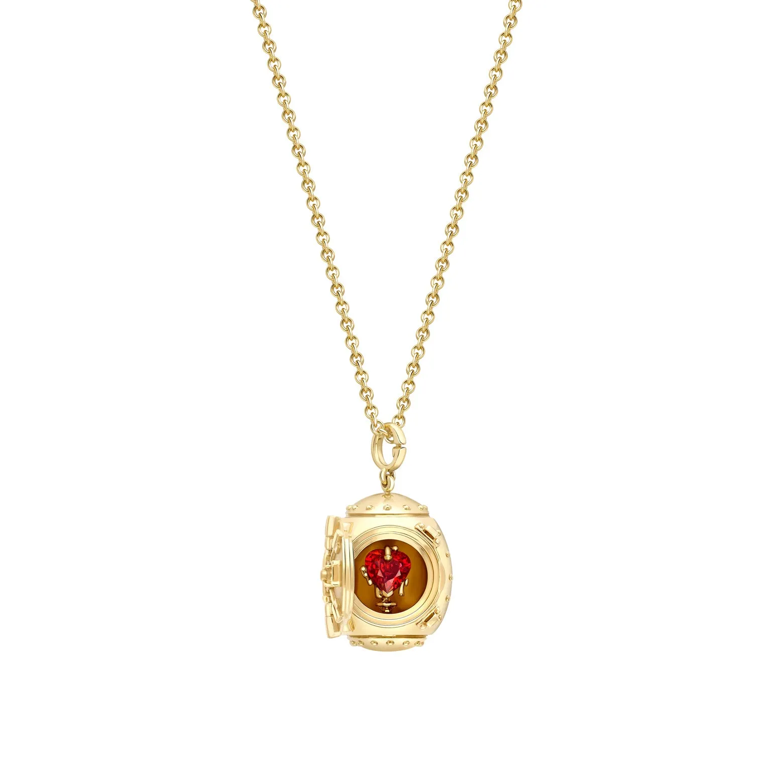 Goldfinger Egg Safe Locket with Ruby Heart Surprise