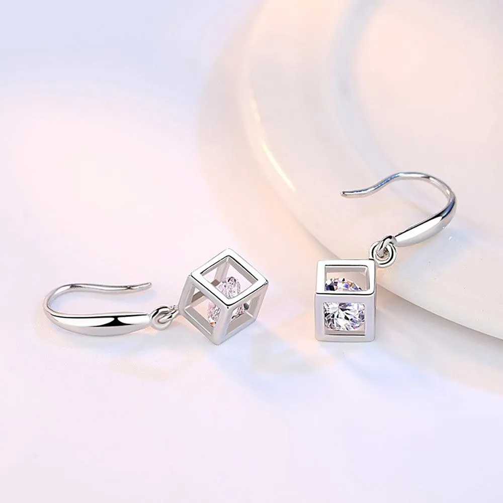 Gorgeous Sterling Silver Cube Jewelry Set