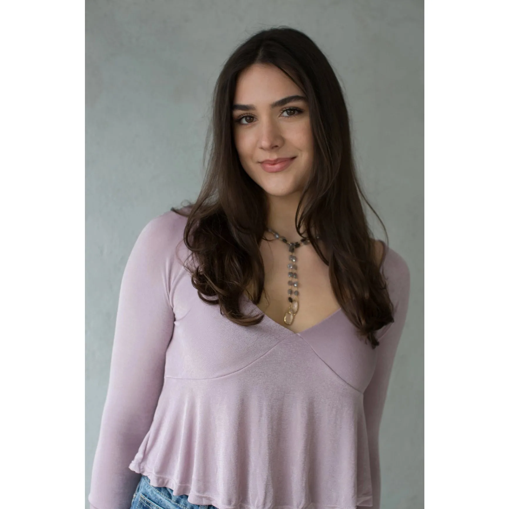 Grey Moonstone Lariat Necklace