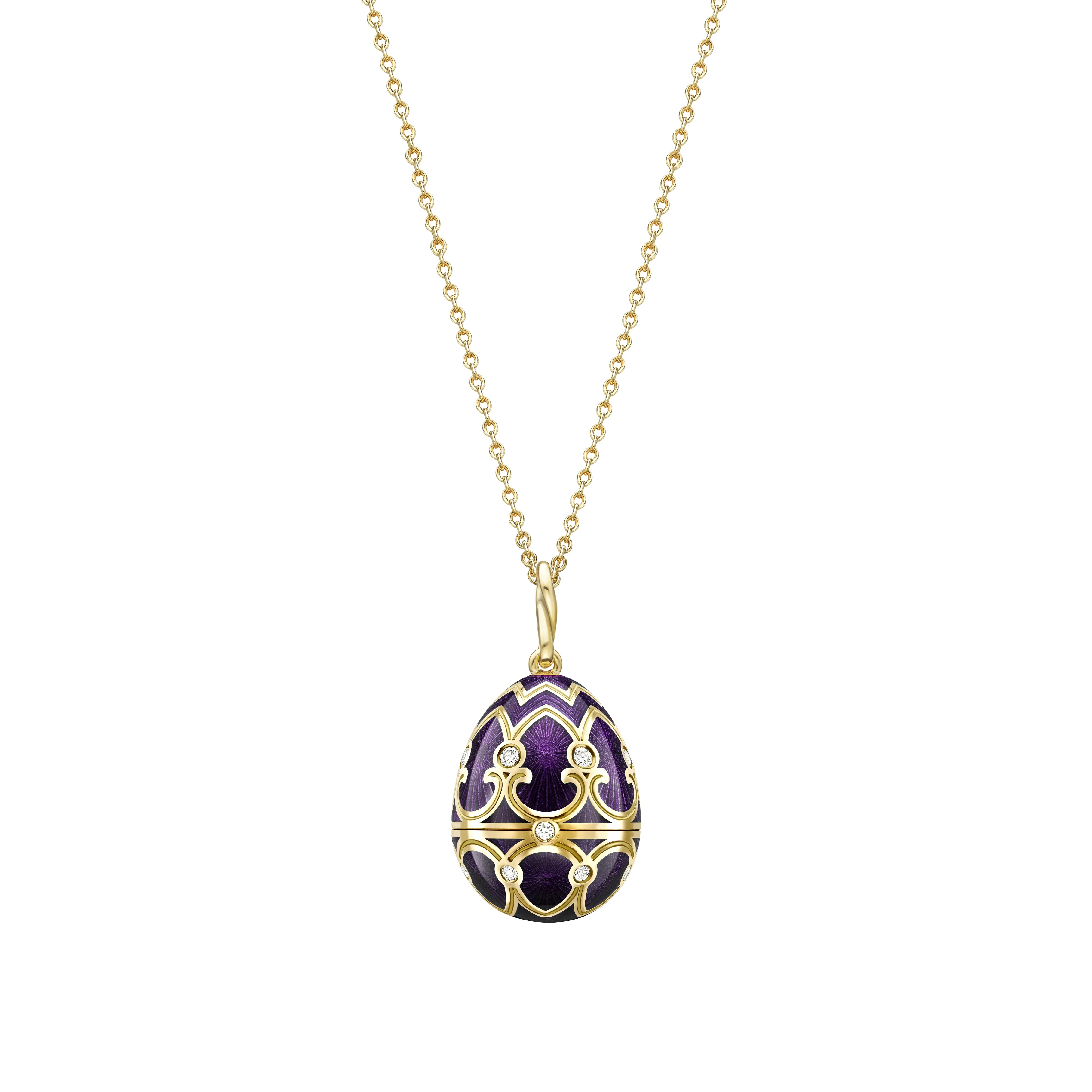 Guilloché Enamel Anemone Surprise Locket
