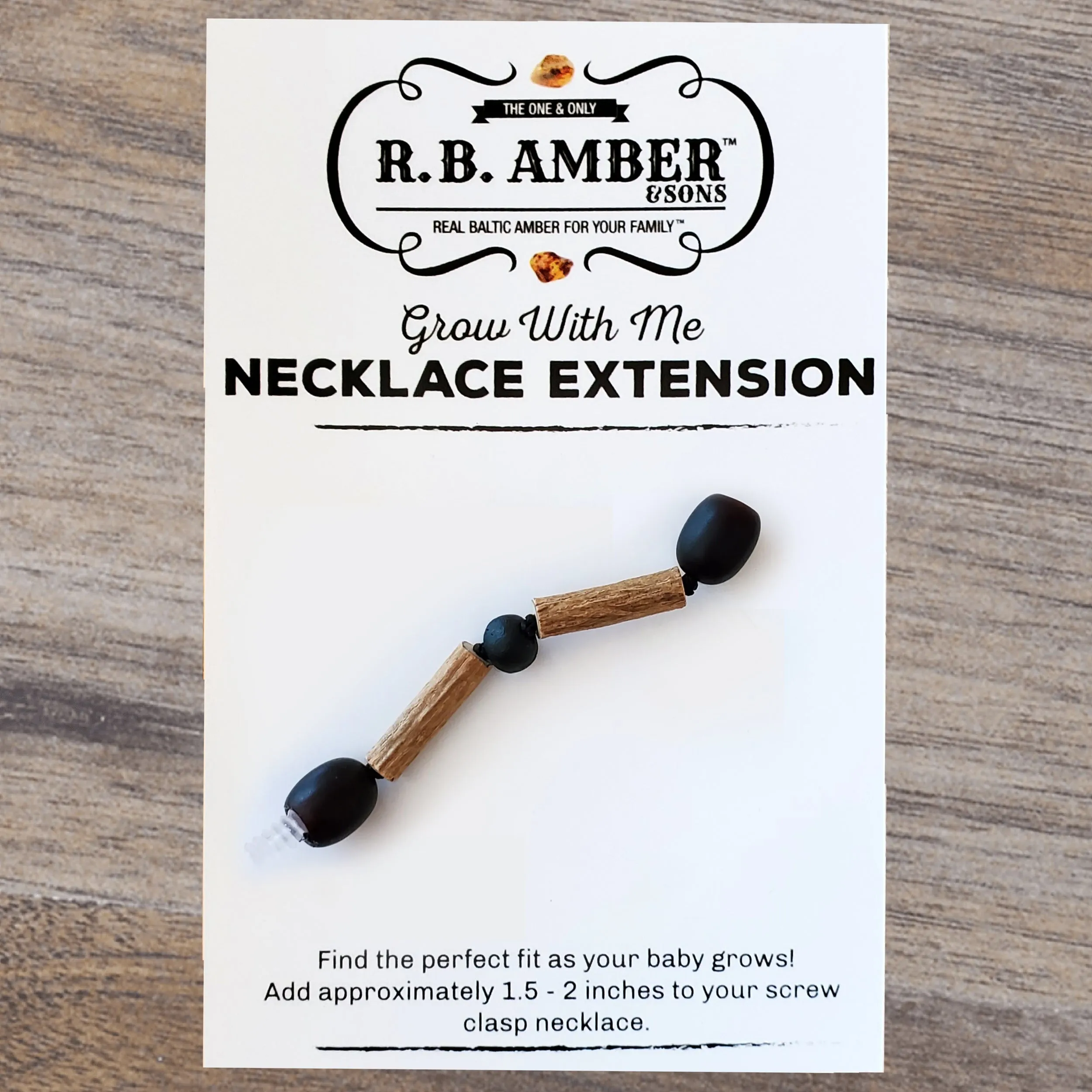 Hazelwood   Raw Cherry Baltic Amber Jewelry Extender
