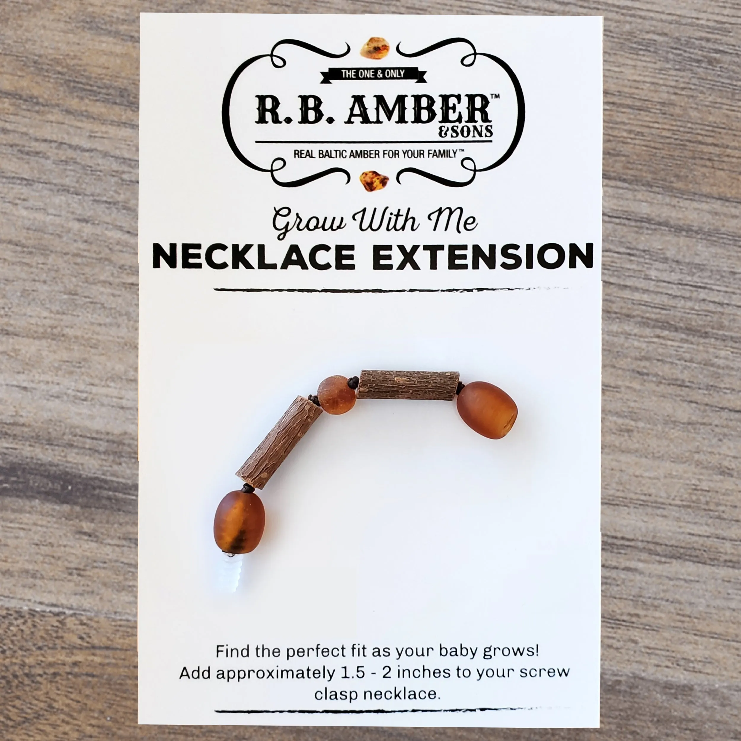 Hazelwood   Raw Cognac Baltic Amber Jewelry Extender