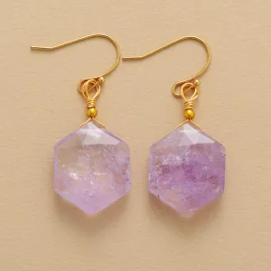 'Hexa' Light Purple Amethyst Earrings