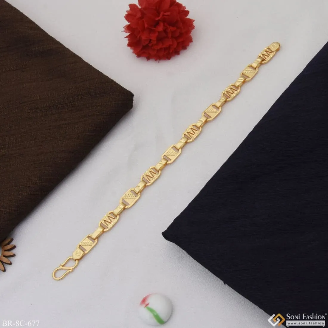 High-Quality Gold Plated Nawabi Bracelet for Men - Style C677