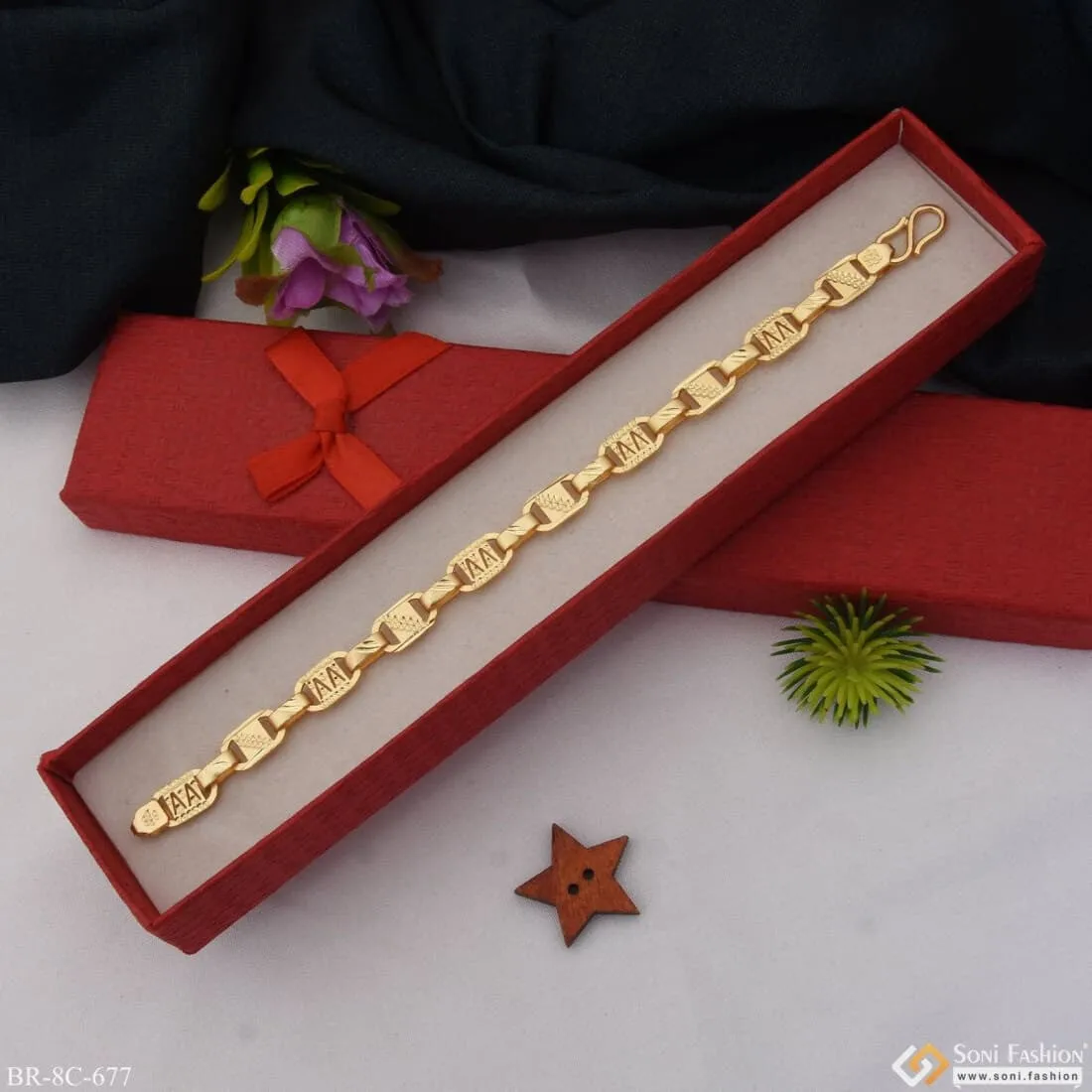 High-Quality Gold Plated Nawabi Bracelet for Men - Style C677