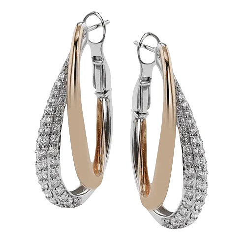 Hoop Earring in 18k Gold with Diamonds