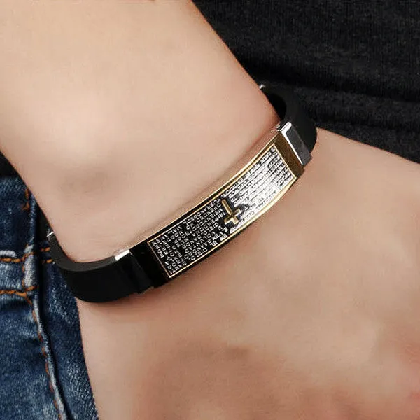 InFaith™ "The Prayer" Stainless Steel & Silicone Band Faith Bracelet
