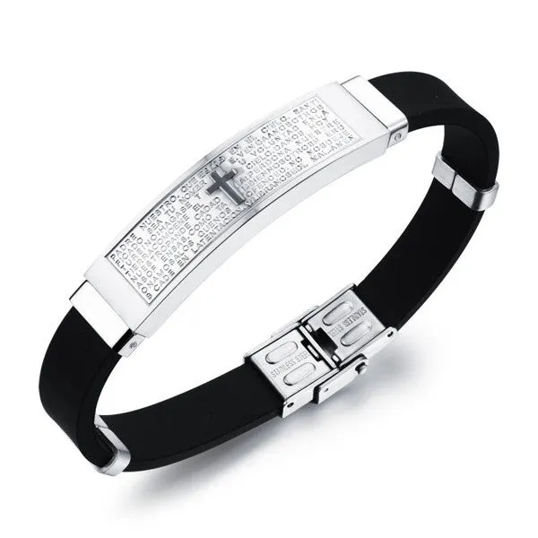 InFaith™ "The Prayer" Stainless Steel & Silicone Band Faith Bracelet