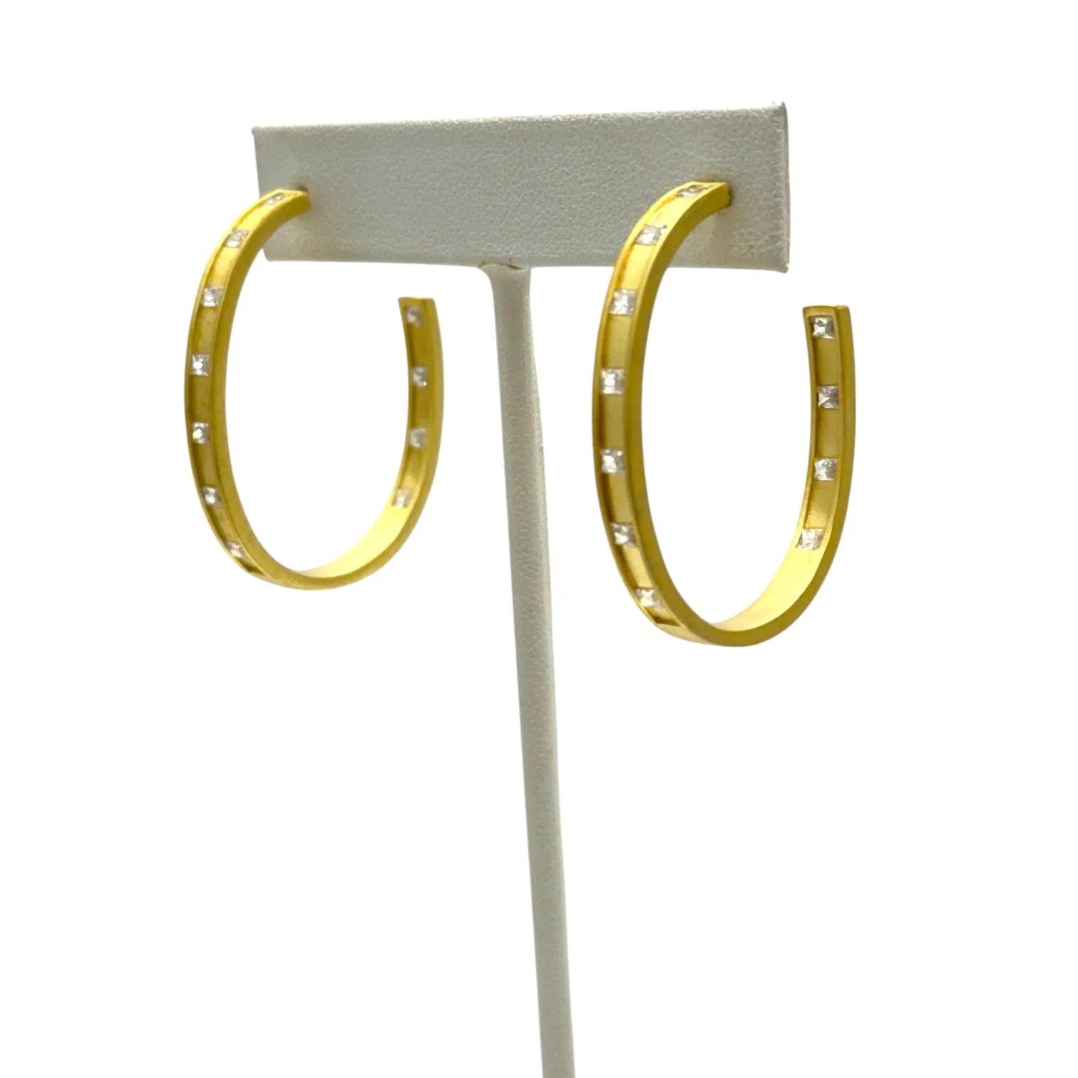Inside Out Matte Gold Hoop Earrings