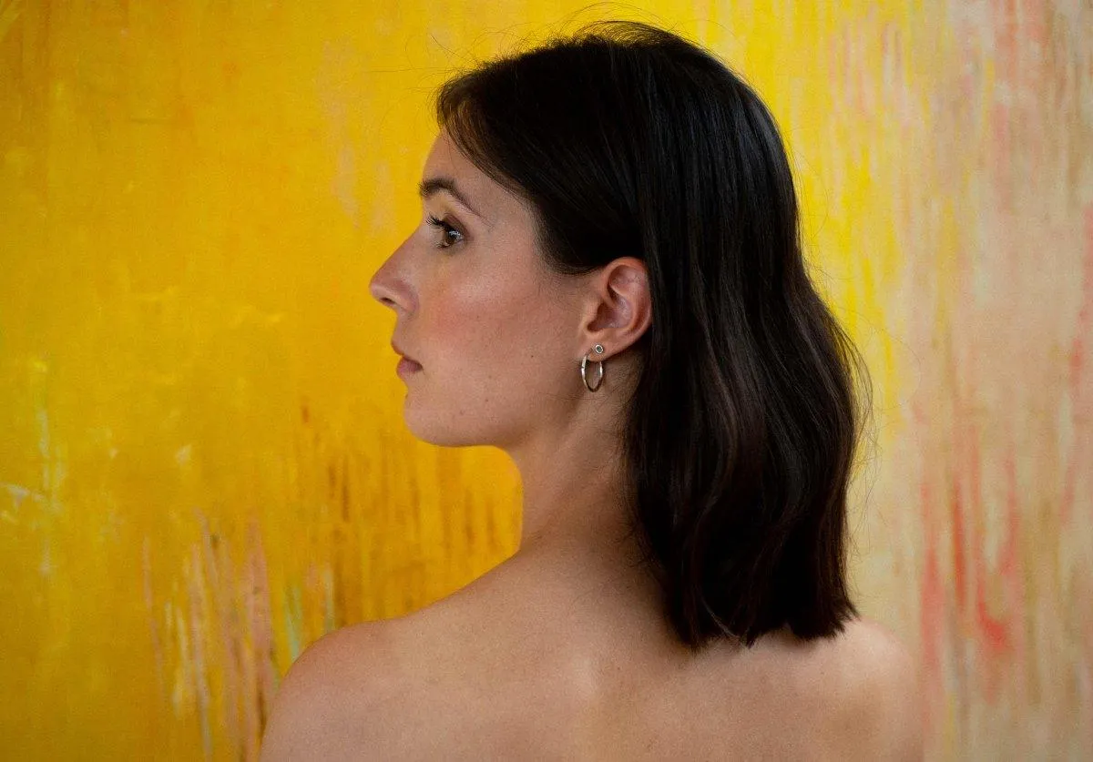 ISHKAR Lapis Lazuli Cradle Stud Earrings  in Silver