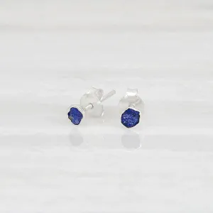 ISHKAR Lapis Lazuli Cradle Stud Earrings  in Silver
