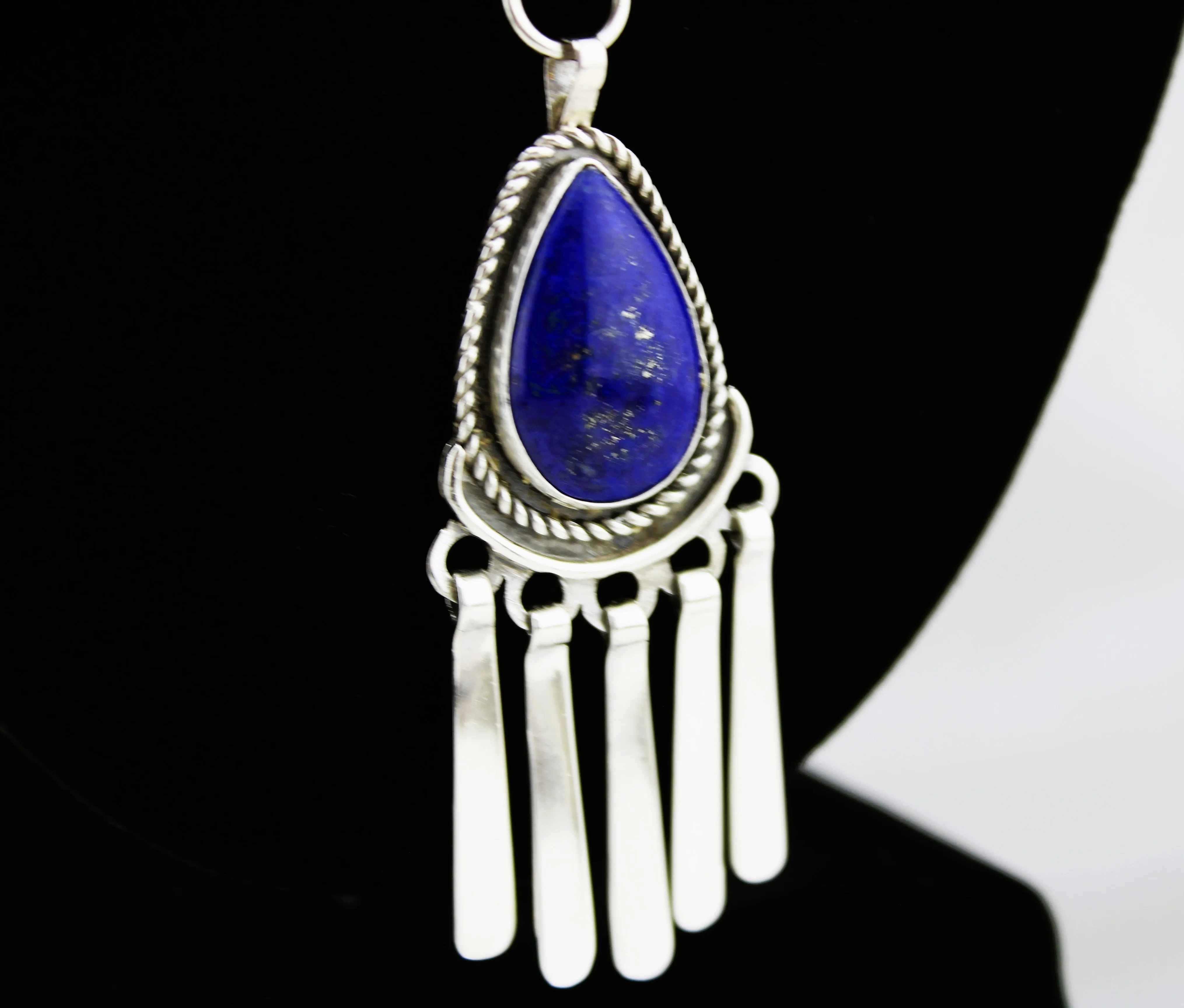 Jack Tom Sterling Lapis Necklace and Earrings Set