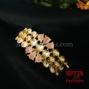 Jinisha Pink Jadau Kundan Bracelet / Rajwadi Kundan Bracelet