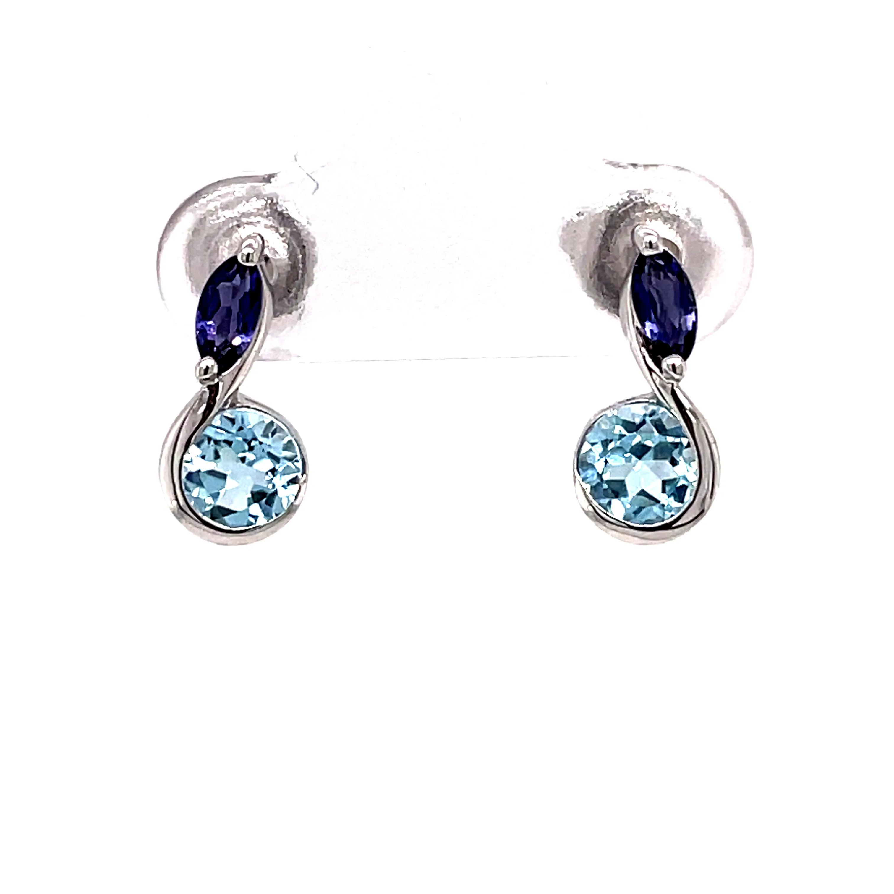 Kaleidoscope Blue Topaz & Iolite Stud Earrings