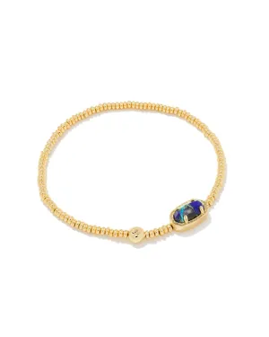 Kendra Scott Grayson Stretch Bracelet Gold Bronze Veined Lapis Turquoise