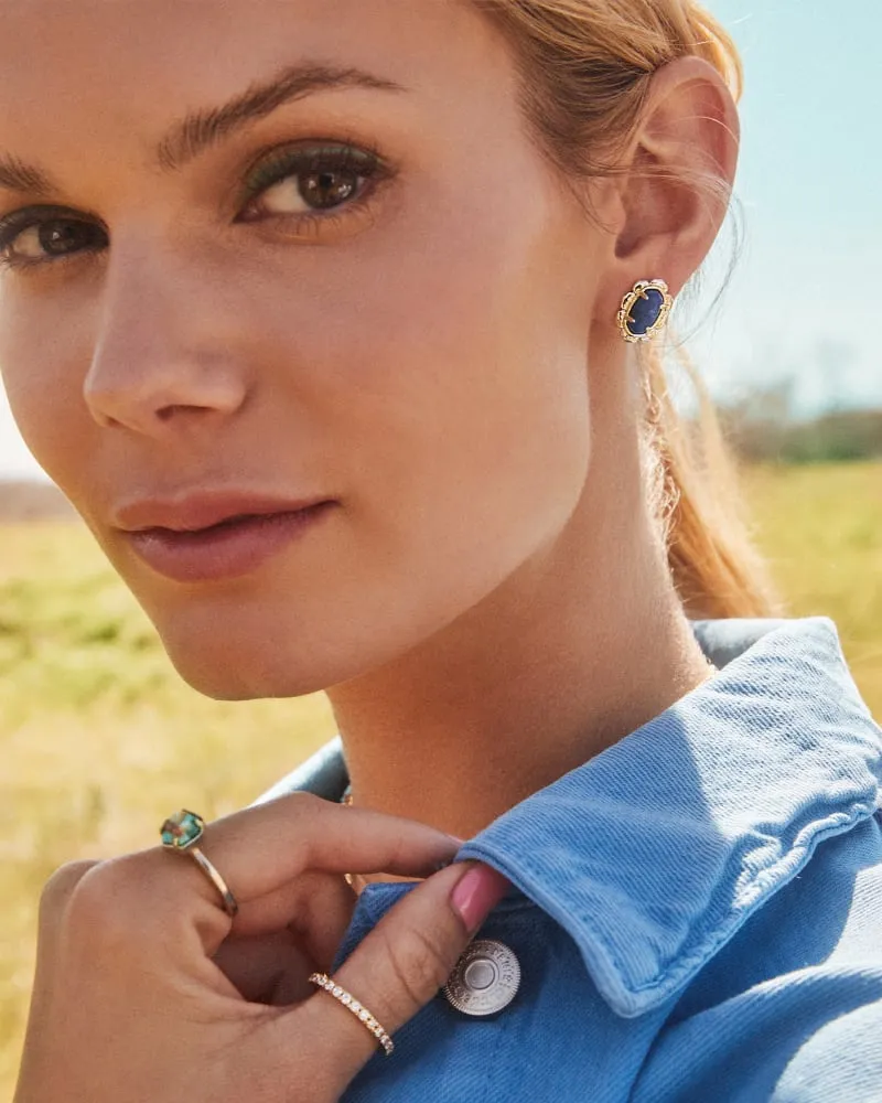 Kendra Scott - Piper Stud Earrings - Gold Blue Lapis