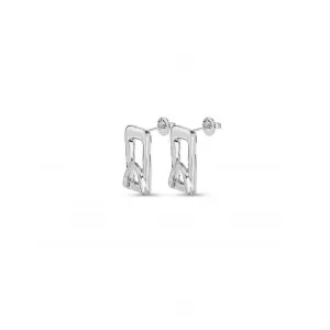 Ladies Brave Silver Stand Out Topaz Earrings PEN0922BLNMTL0U