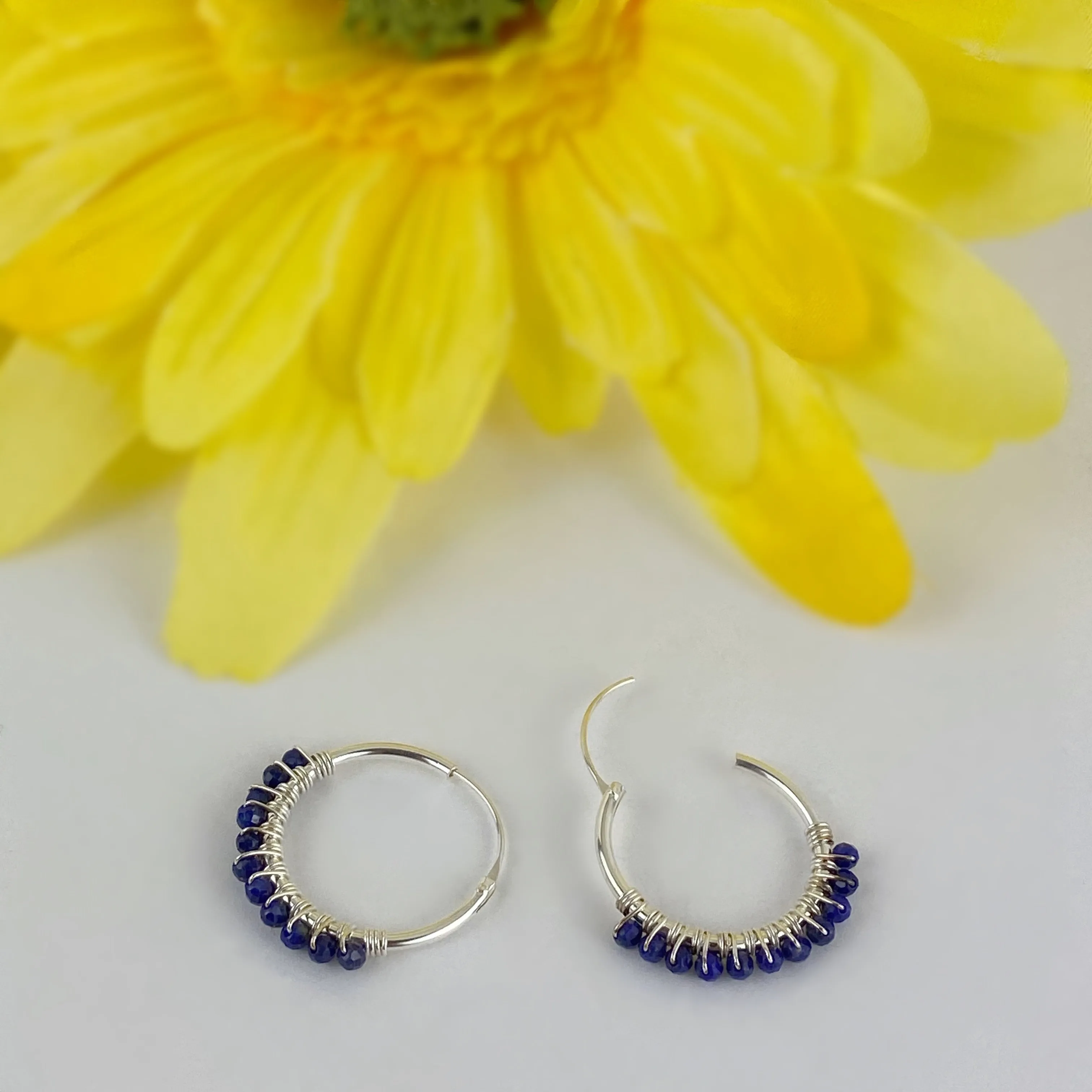 Lapis Hoop Earrings - VE231