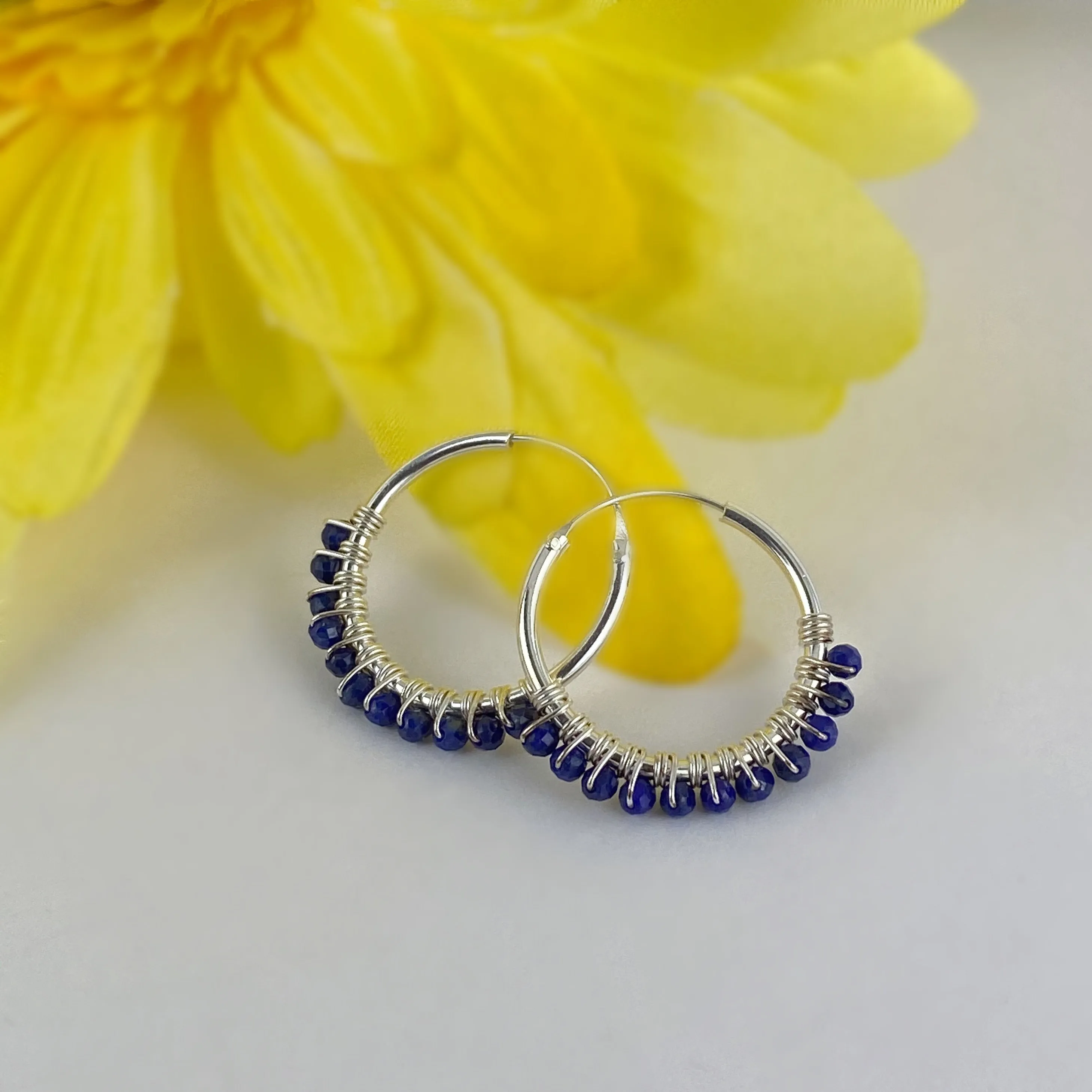 Lapis Hoop Earrings - VE231