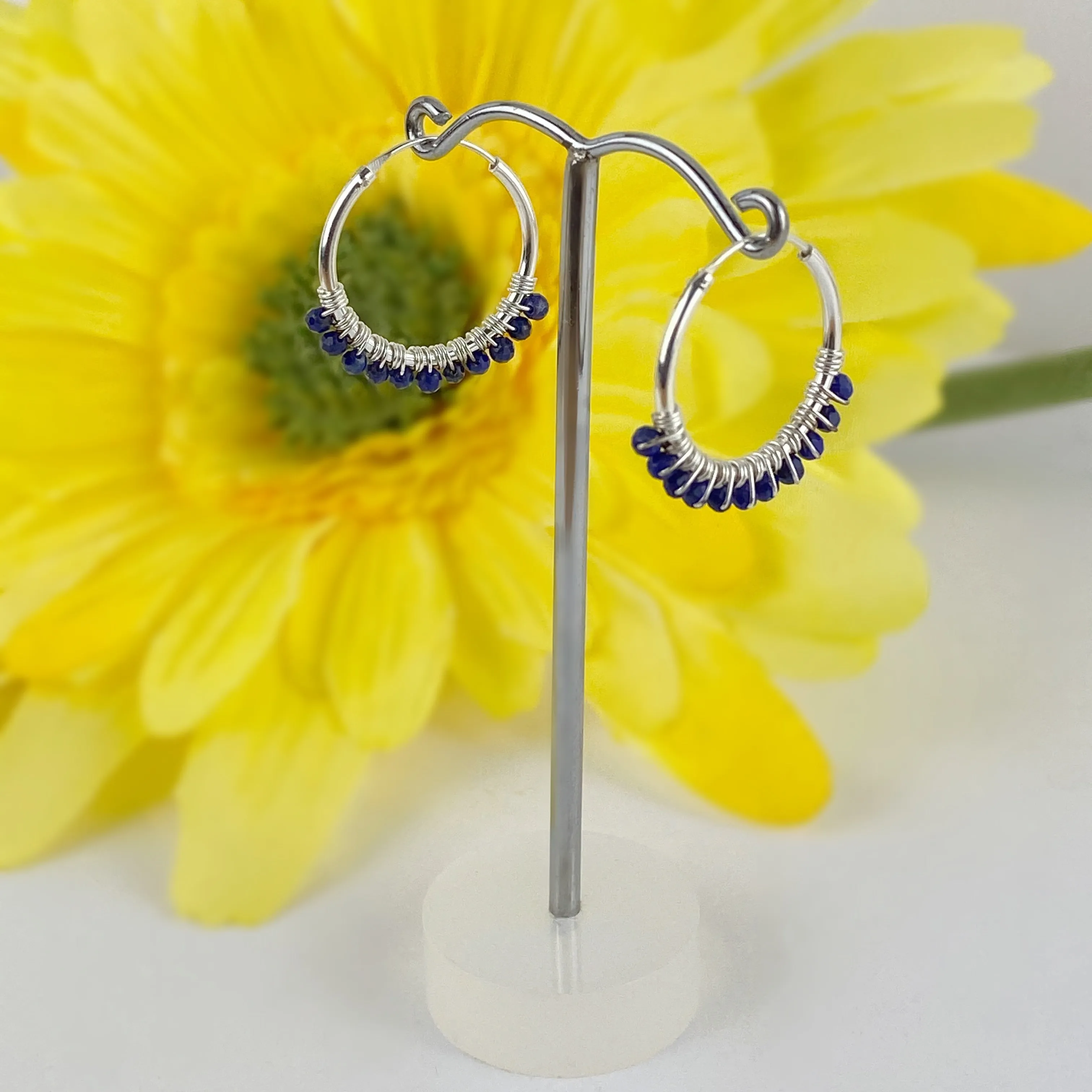 Lapis Hoop Earrings - VE231
