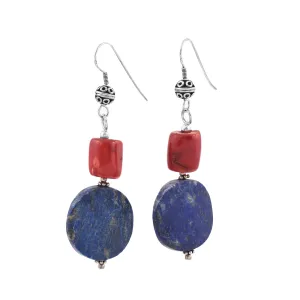 Lapis Lazuli Beaded Hook Earrings