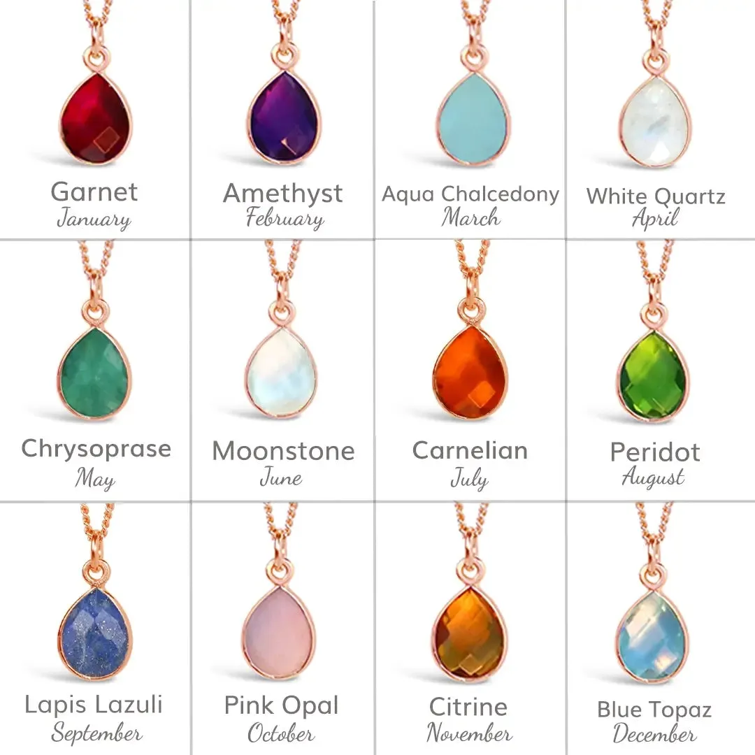 Lapis Lazuli Drop Hoop Earrings Rose Gold September Birthstone