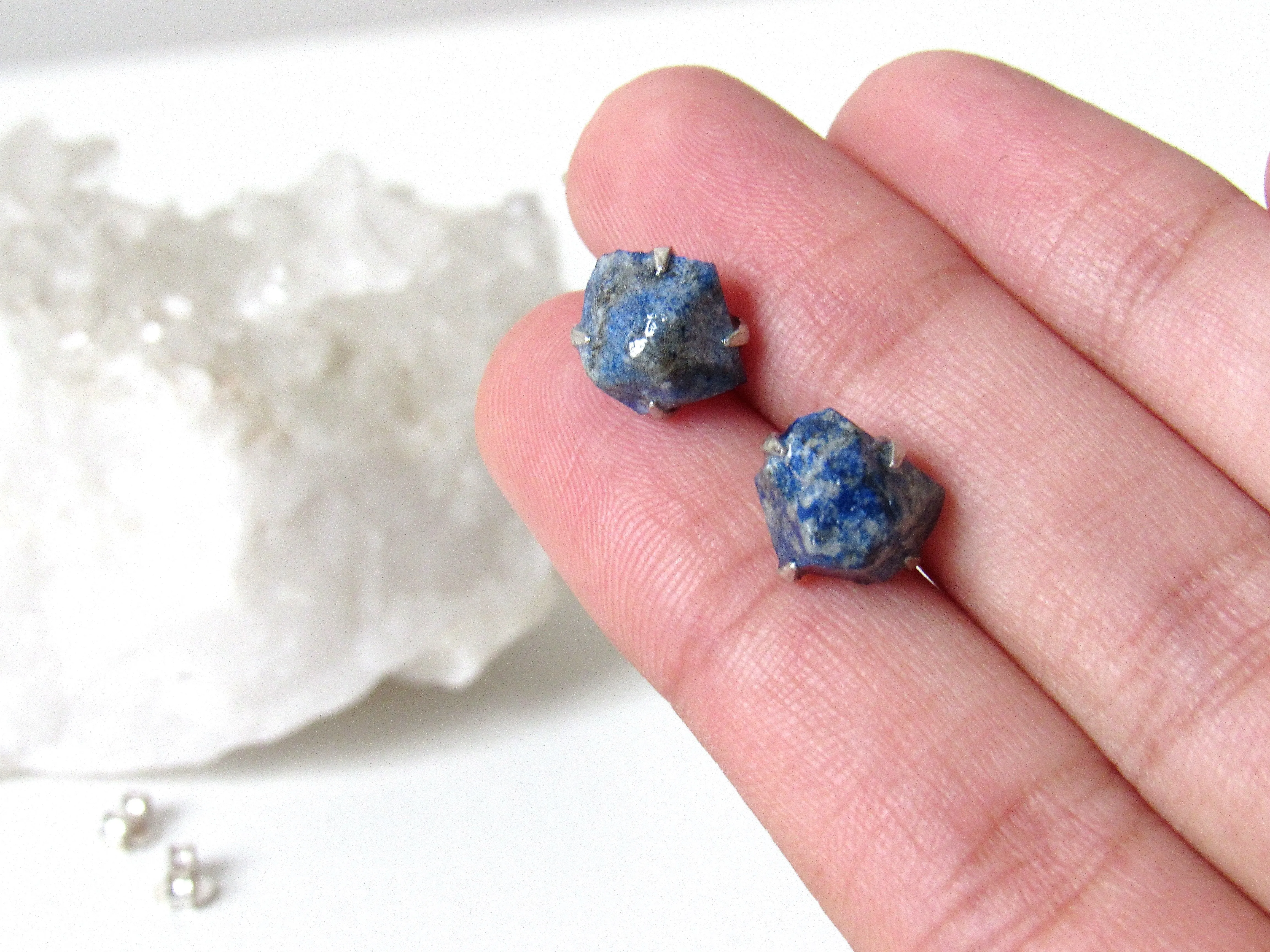 Lapis Lazuli Stud Earrings