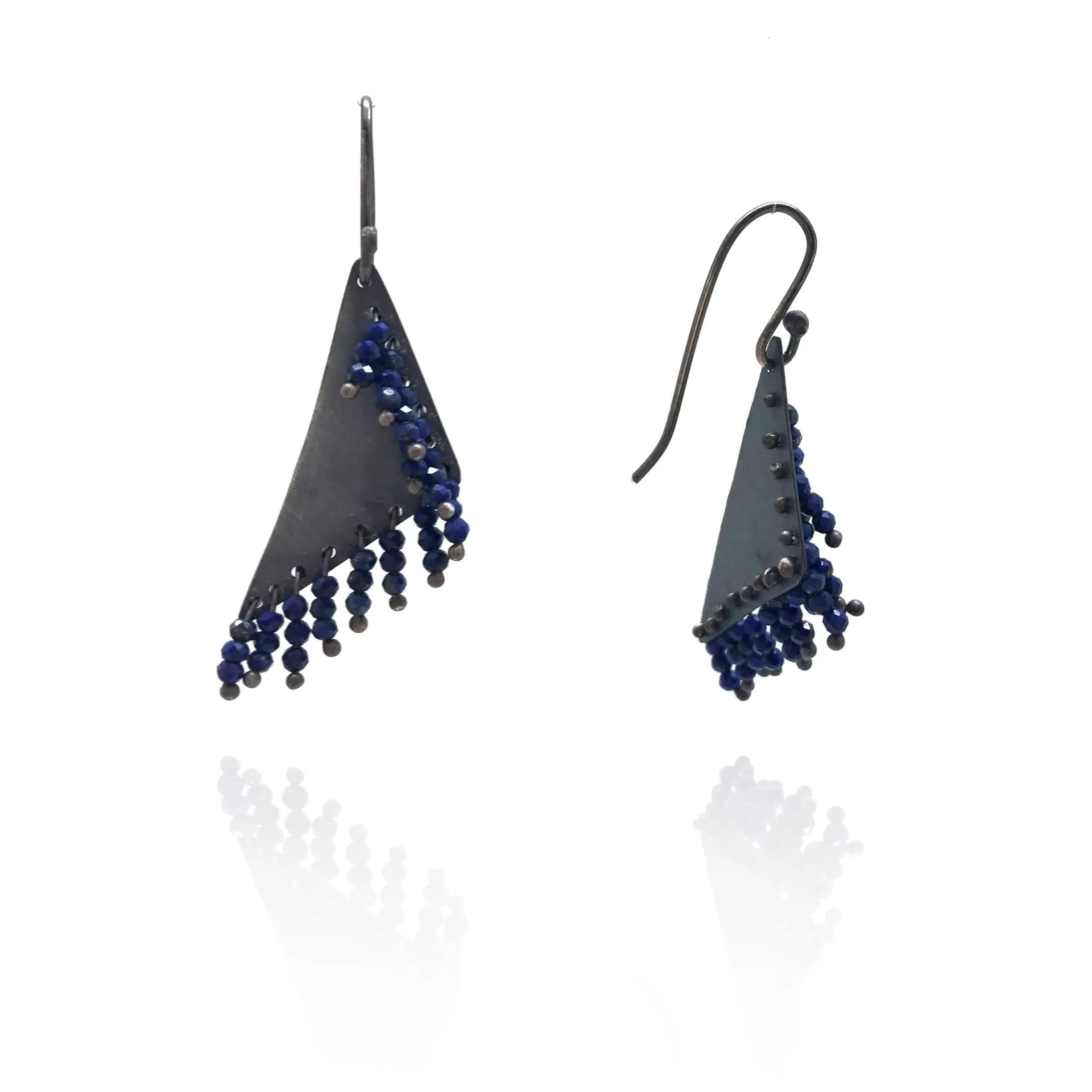 Lapis Triangle Fringe Dangles