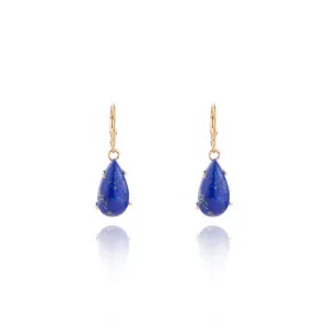 Lilian Lapis Lazuli Earrings, Gold Vermeil