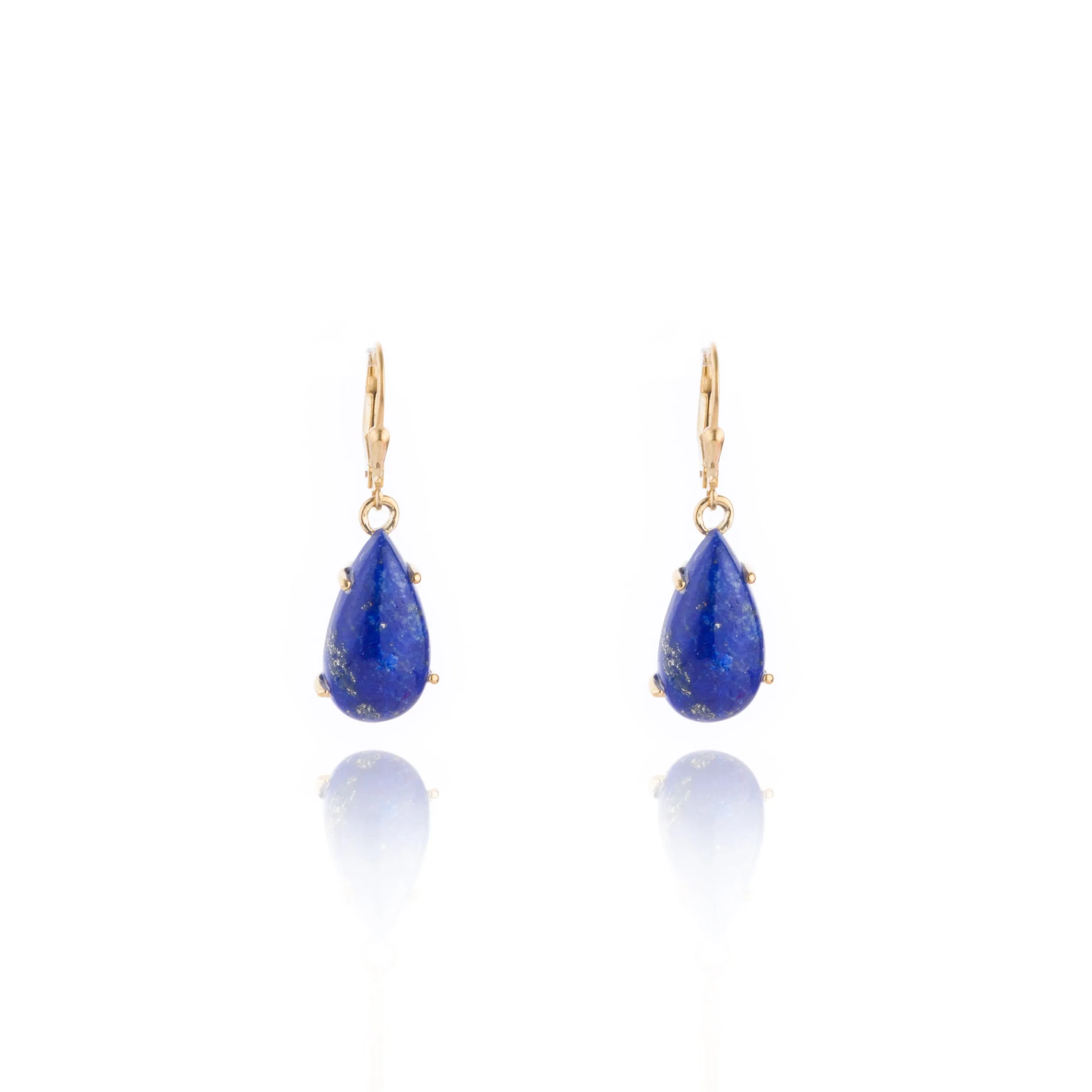 Lilian Lapis Lazuli Earrings, Gold Vermeil