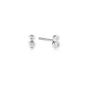 LINDA TAHIJA Duo Stud White Topaz SILVER