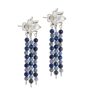 Lotus Lapis Statement Studs - Silver