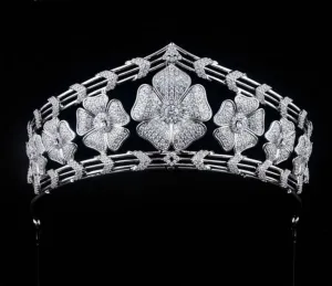 Luxury Flower Cubic Zirconia Tiara