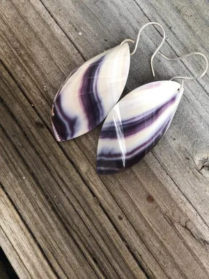 Magnificent Wampum Curved Earrings wearable art