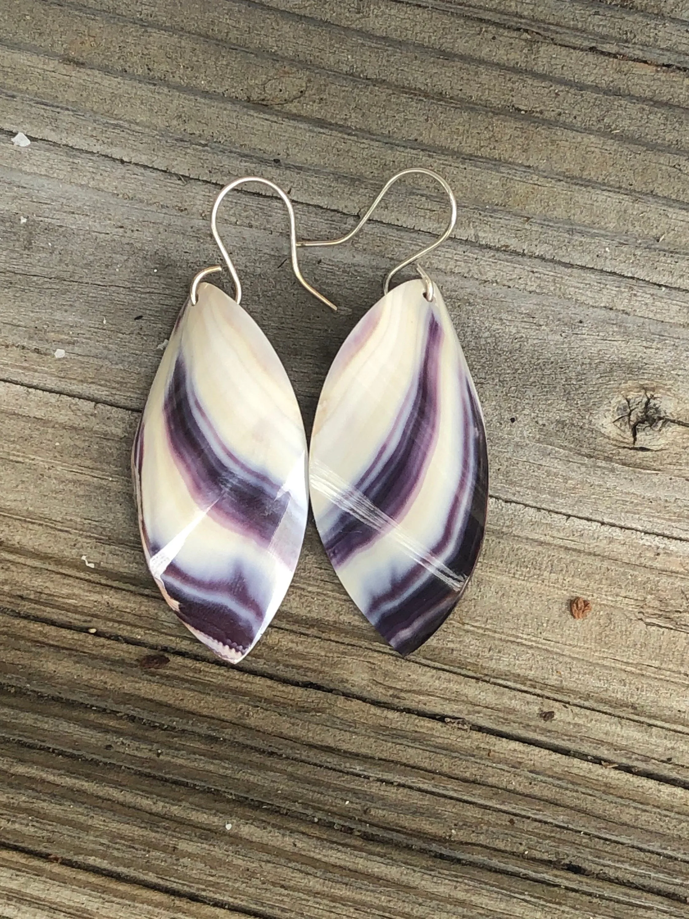 Magnificent Wampum Curved Earrings wearable art