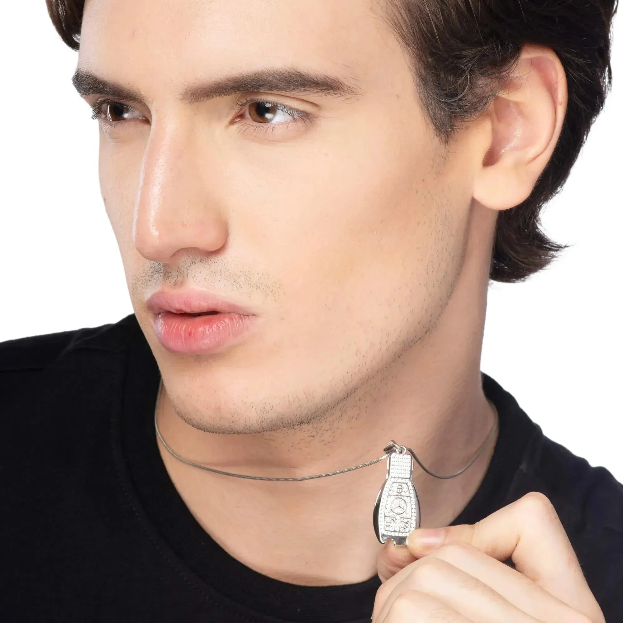 Mercedes Opulence Zircon Studded Silver Locket