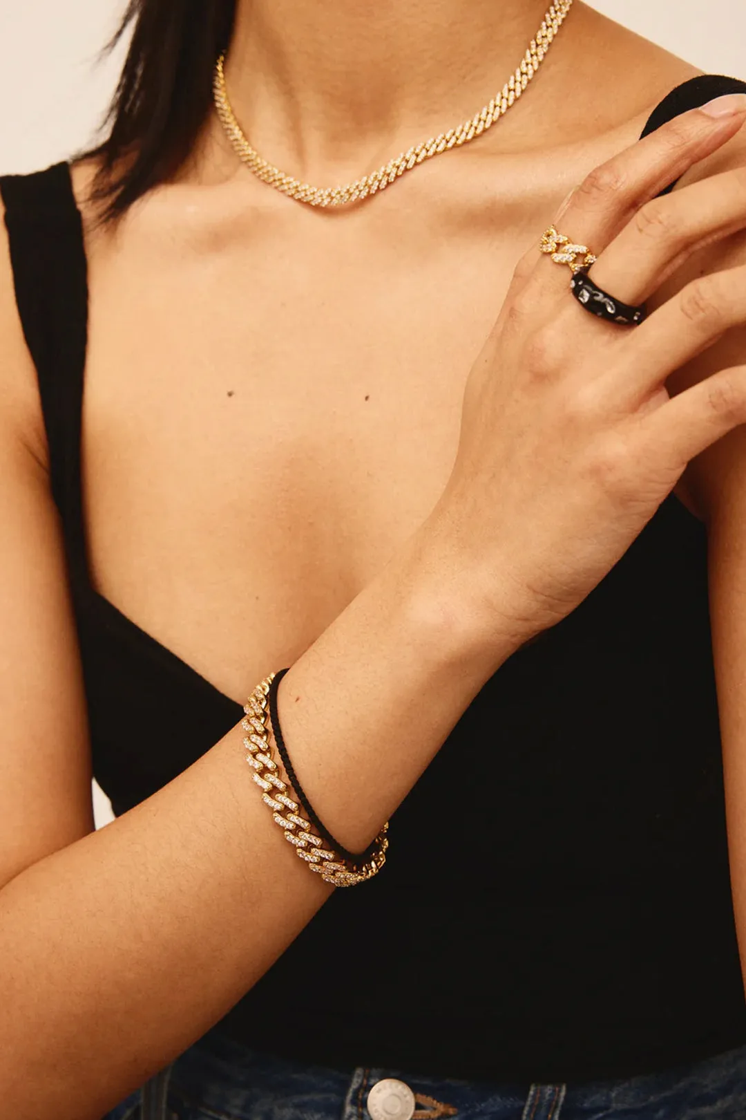 Mexican Chain Crystal-Embellished Bracelet