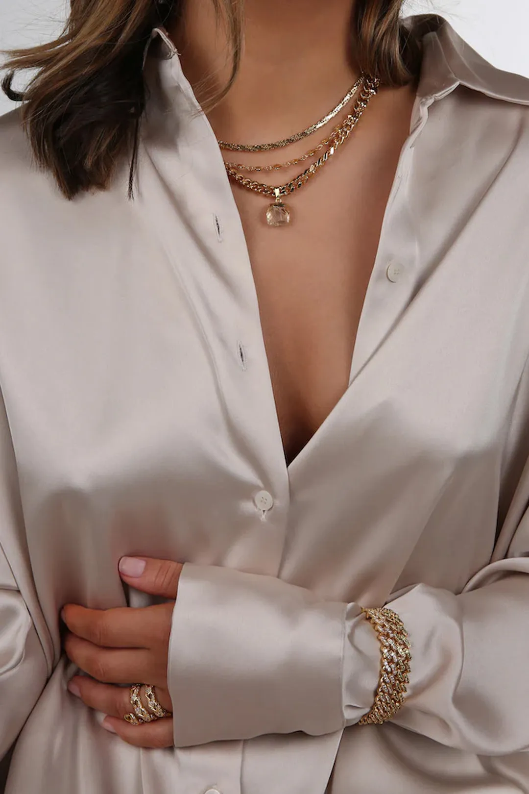 Mexican Chain Crystal-Embellished Bracelet