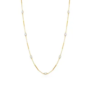 Mila Gold Rainbow Moonstone Choker