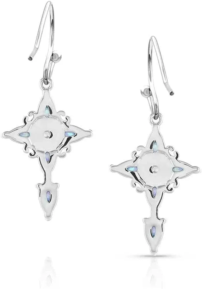 Montana Silversmiths Western Lifestyle Cross Earrings (Inspirational Faith Opal Cross)