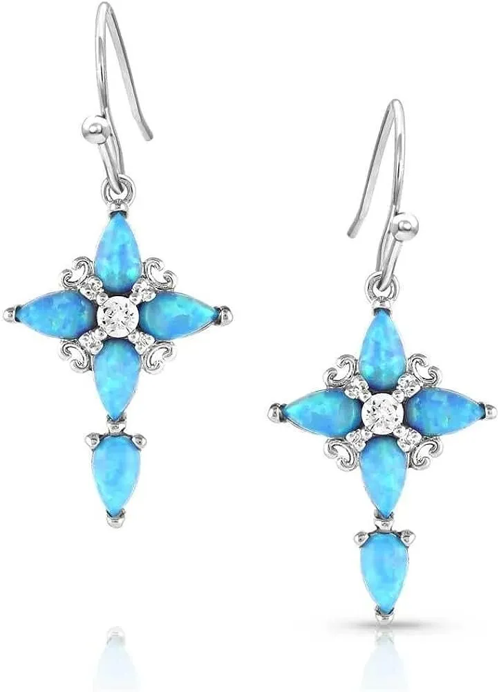 Montana Silversmiths Western Lifestyle Cross Earrings (Inspirational Faith Opal Cross)
