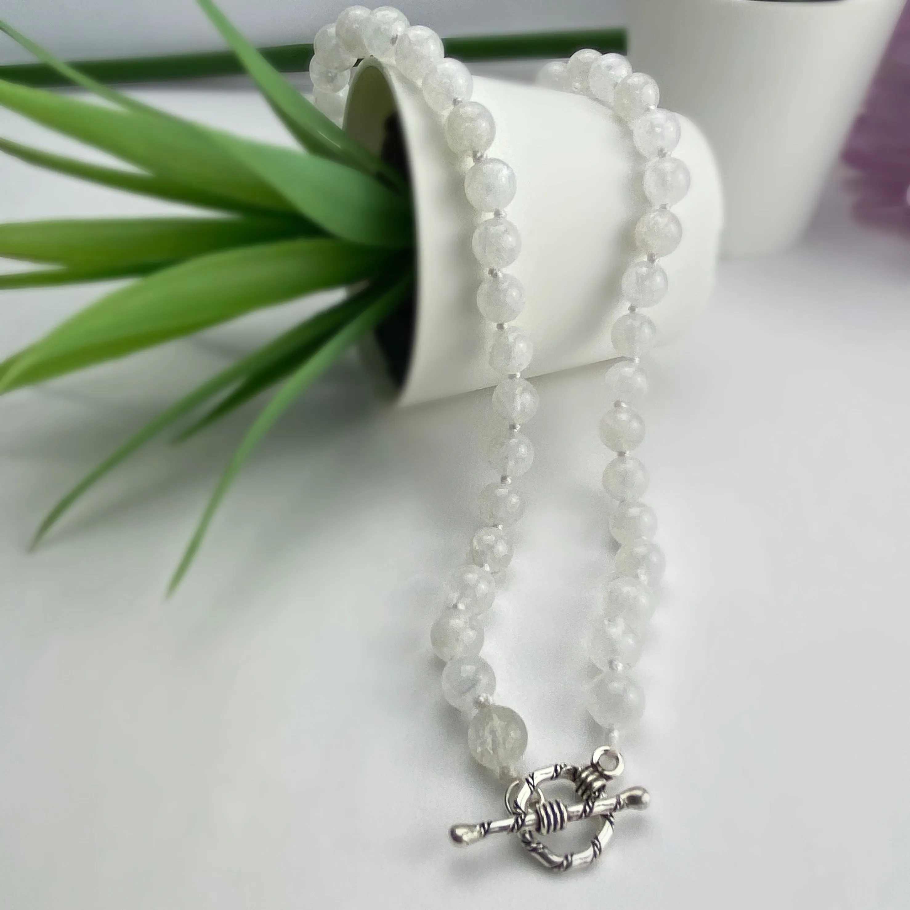 Moonstone Bead Necklace - VNKL275